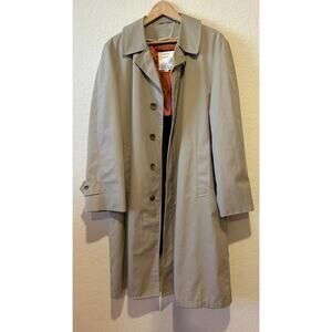 VTG London Towne By London Fog Trench Coat 40R Beige Fleece Zip Lining Old Money